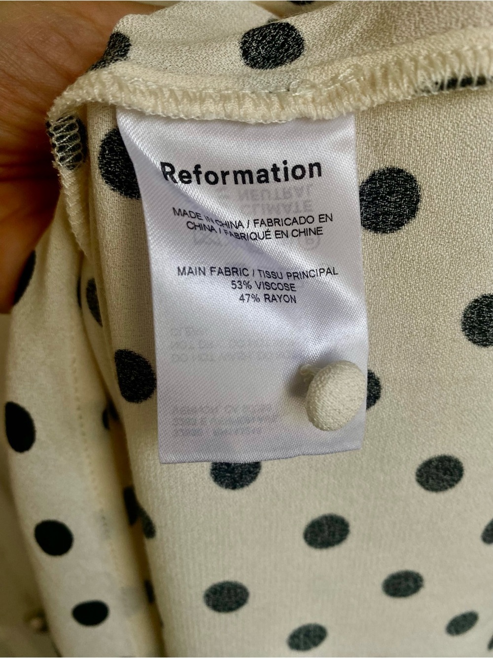 Reformation Frasier Midi Dress with Polka Dots Size 8 - Picture 7 of 7